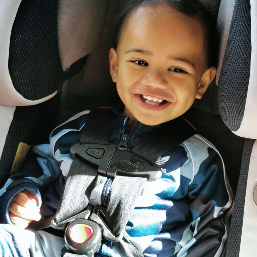 12 month old in rear-facing car seat in New Zealand (Jasiah)