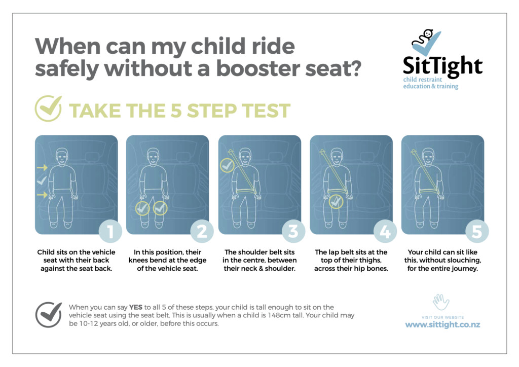 Wondering if your child can travel safely without a booster? Take this simple 5 Step Test to be sure.